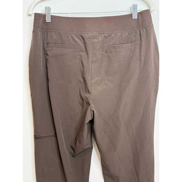 Chico’s Zenergy Pants Womens 1 M Brown Gold Zip Capri Pull On Stretch Athleisure - Picture 7 of 16